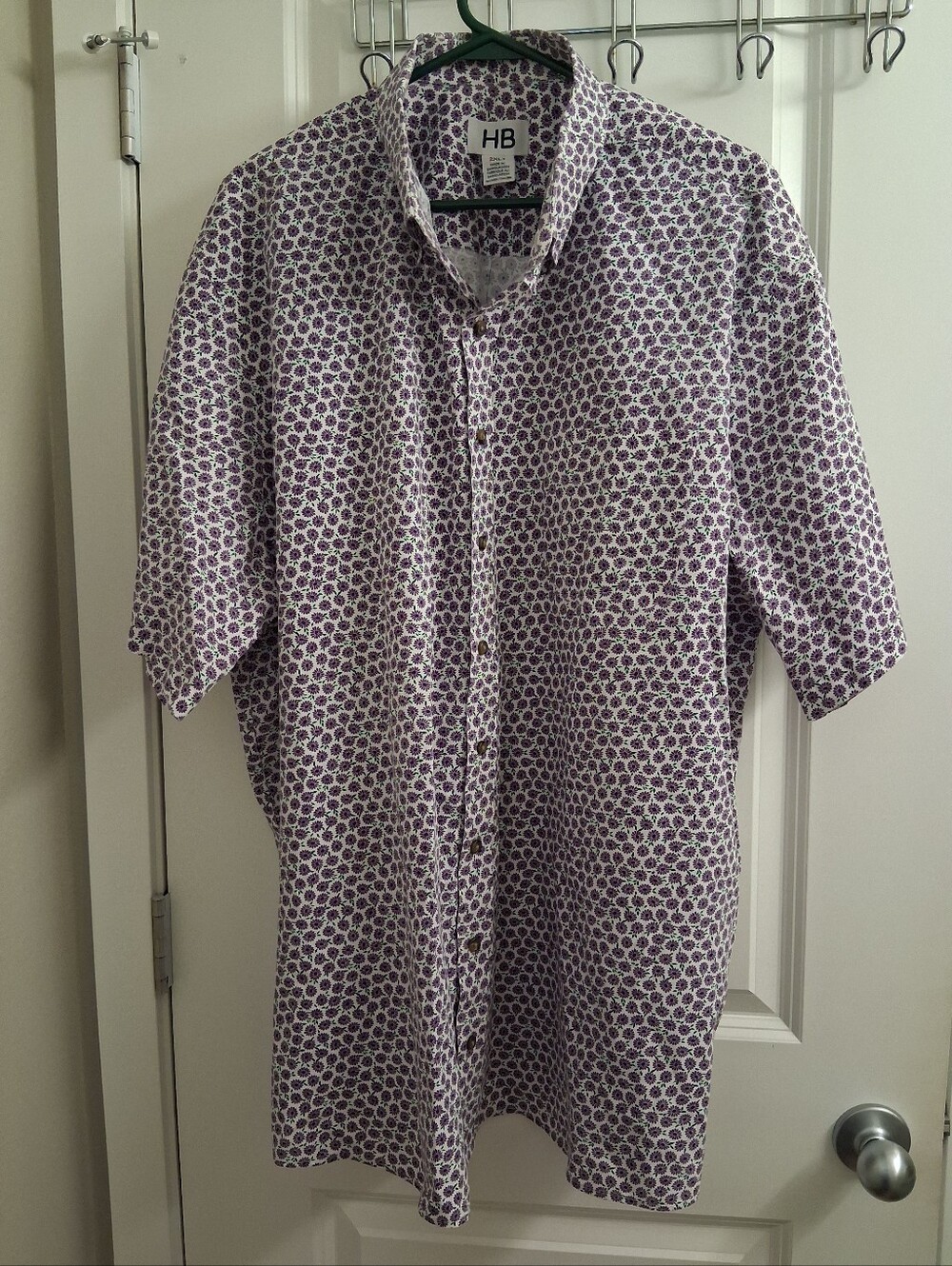 Men's Purple Patterned Short-Sleeve Shirt